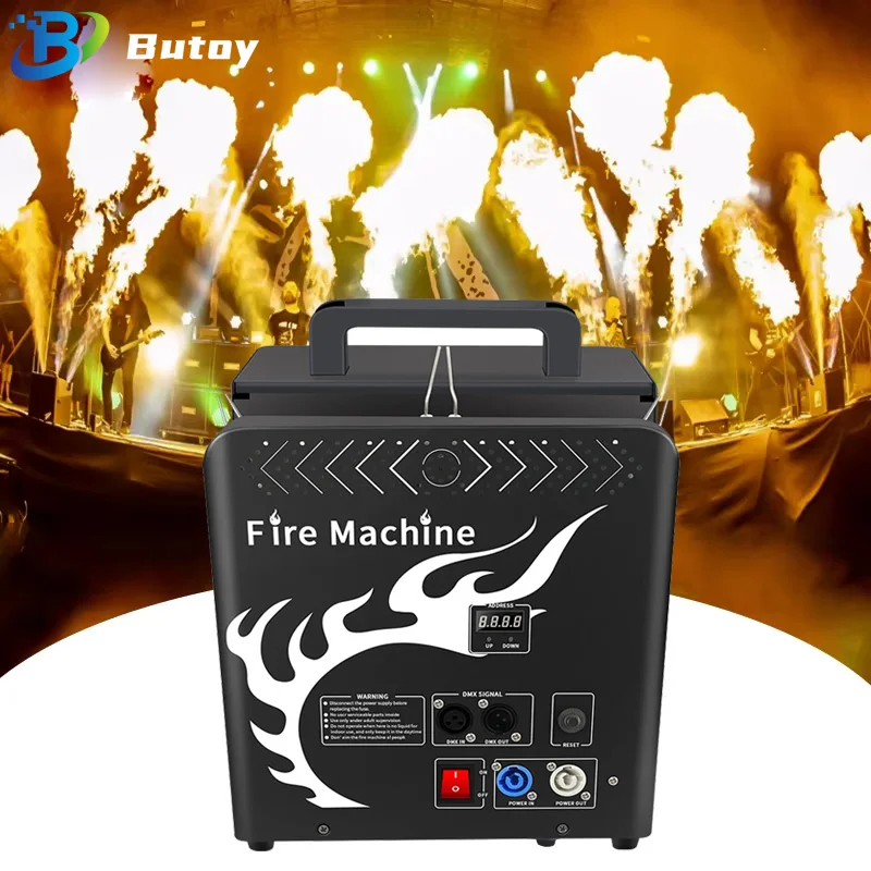 

Fireworks Three Heads Flamethrower True Fire Thrower DMX Flame Spraying Projector Jet Flame Lighter Stage Lighting for DJ Disco