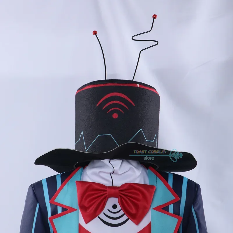 Anime Hazbin Cosplay Hotel Charlie Cosplay Costume Red Uniform Bow Tie Vox Role Play Costume Hat Halloween Carnival Party Outfit image 6