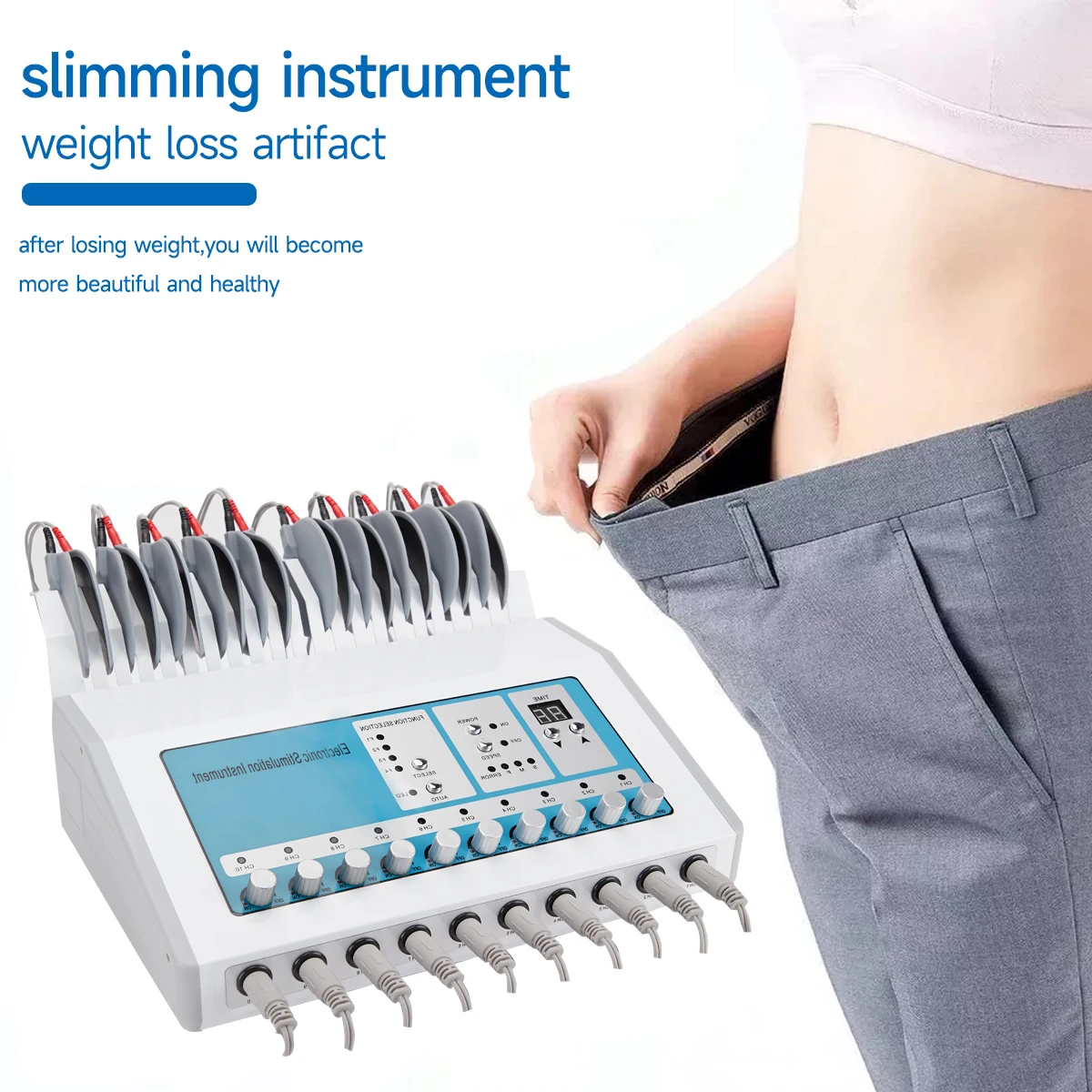 4QUEENS Ems Muscle Stimulator Weight Loss Machine Electrostimulation Machine Russian Waves Electric Muscle Stimulator massager