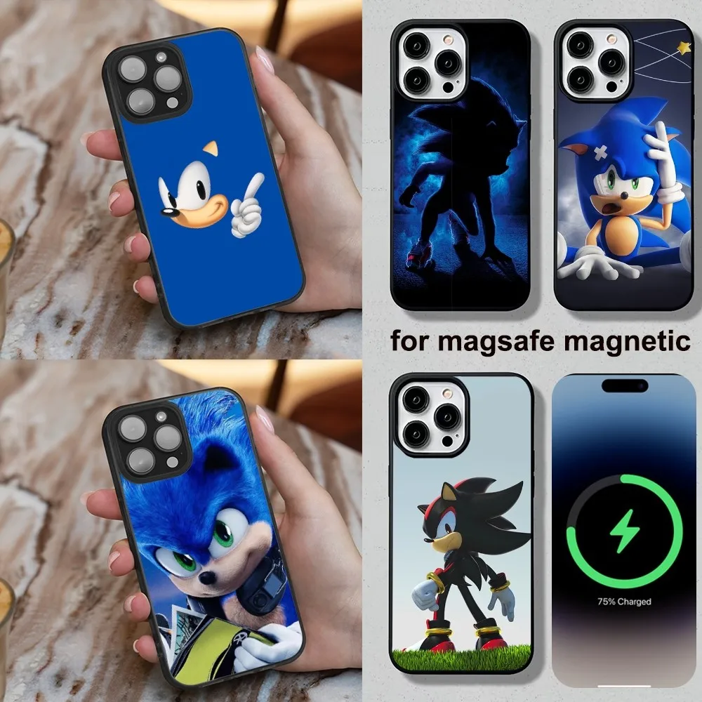 S-Sonic H- Hedgehog Phone Case For iPhone 16,15,14,13,12,11,Plus,Pro,Max,Mini Magesafe Magnetic Wireless Charge