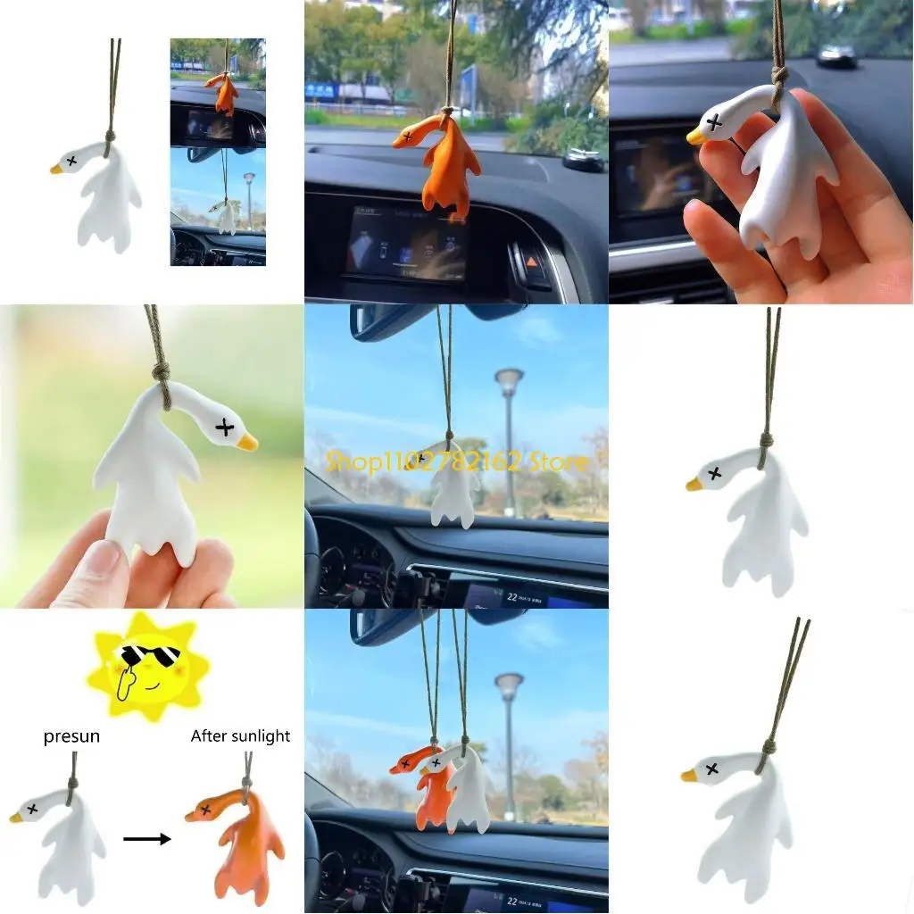 

547B Roast Duck Car Pendant with Induced Color Change Commuting Visual Delight Decorative for a Playful Car Interior decors