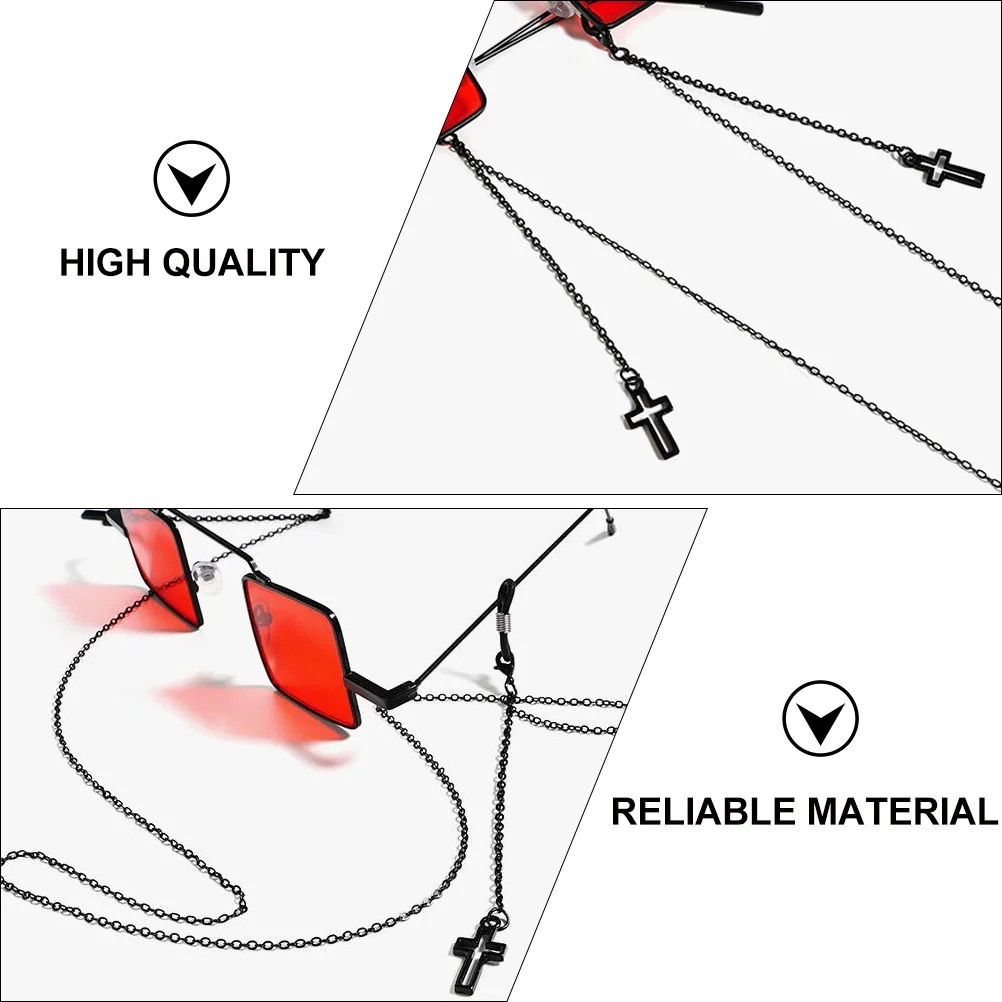 1Pcs Eyeglasses Chain Black Retro Style Non-Skid Face Mask Cord Durable Glasses Accessory Practical Mask Strap for Outdoor