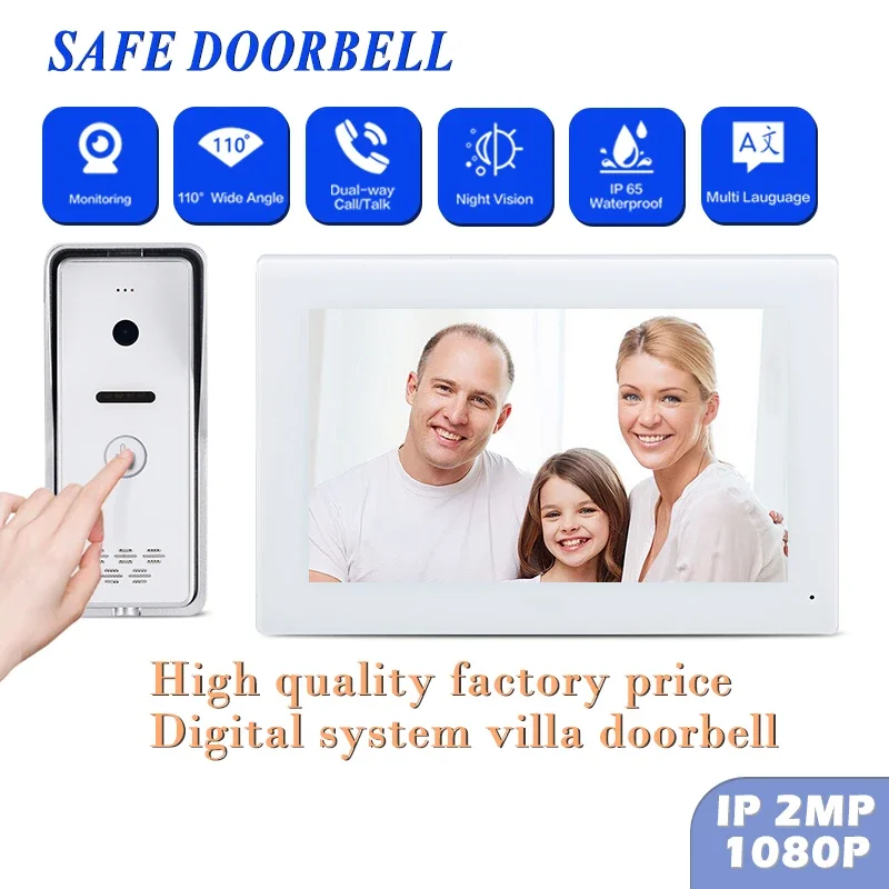 

Best Selling Dual-Way Visual Intercom For Clock House Tcp/Ip Protocal Phone Entry Doorbell System Night Vision Villa Kit