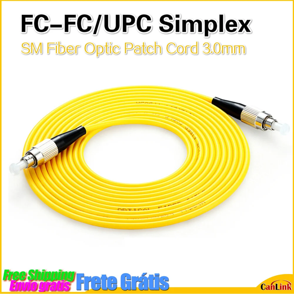 High Quality PVC LSZH Fiber Optic Patch Cord For CATV Network FC-FC SM SX 3mm 9/125um FC/UPC Fiber Optic Patch Cord