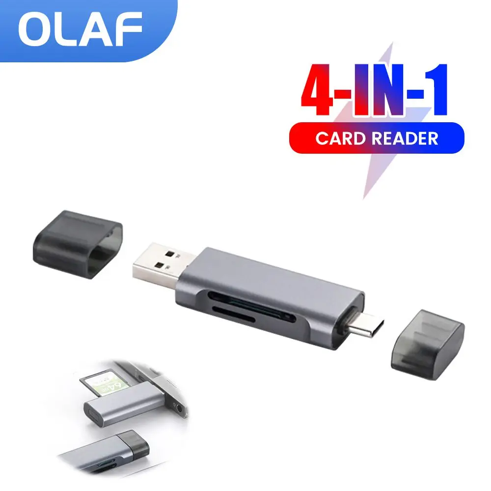 

4in1 Multifunction Card Reader Type C to SD TF Card Reader Adapter USB C to Lightning Converter Card Reader USB2.0 For PC