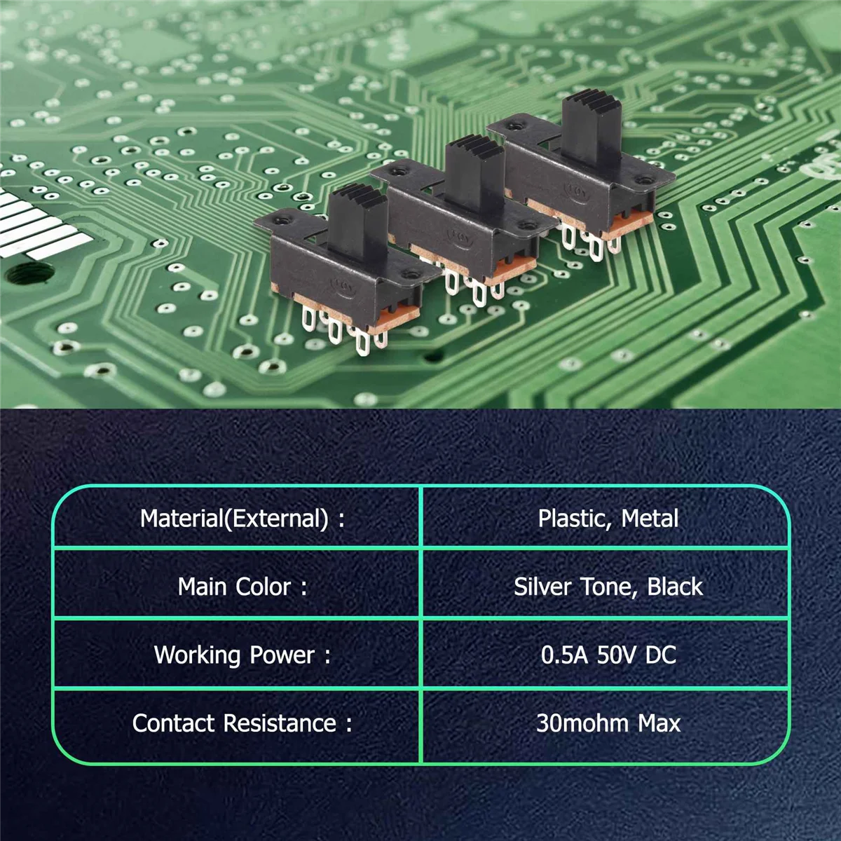A44T10 قطعة SS22F25-G7 2 موقف DPDT 2P2T لوحة جبل مفتاح منزلق صغير لحام العروة