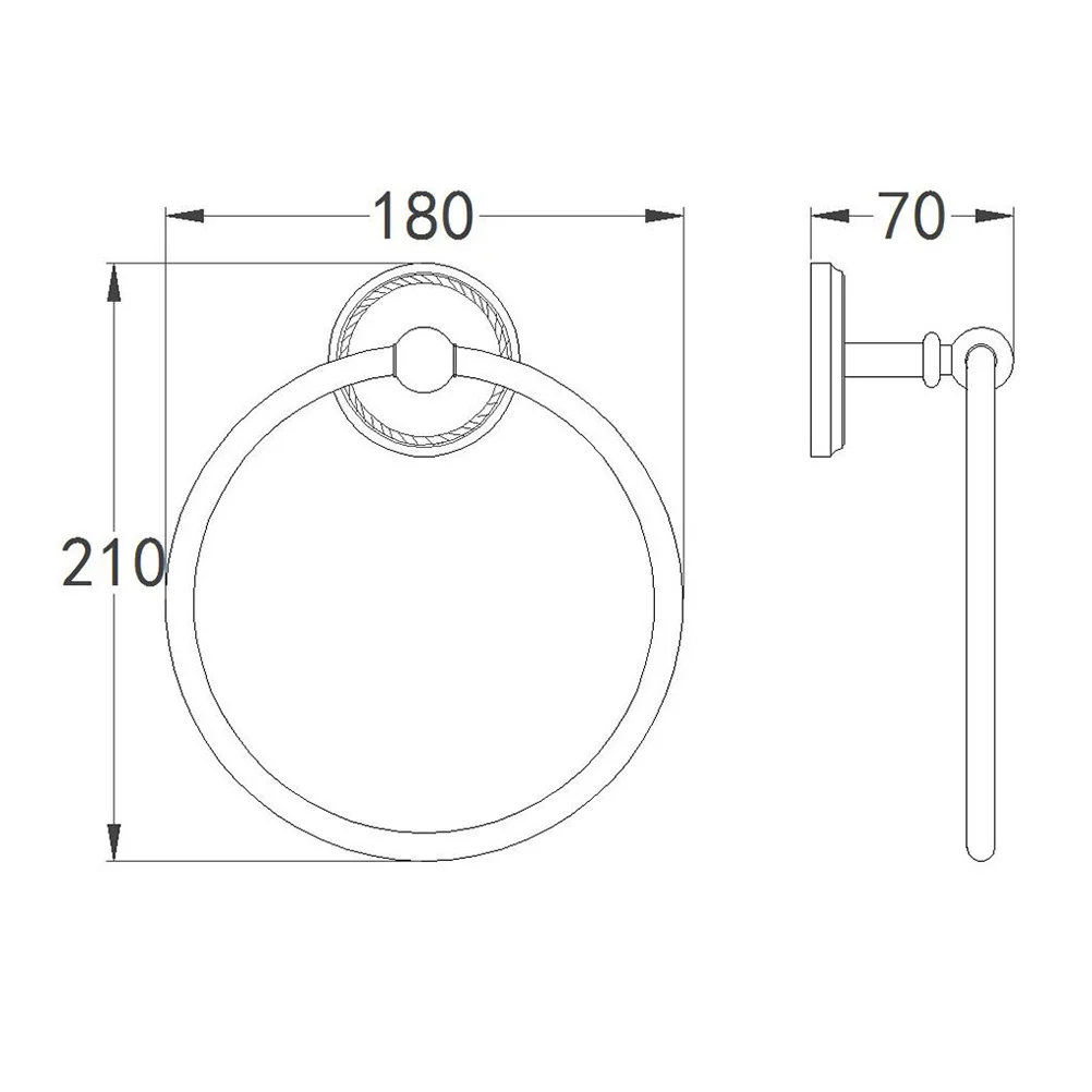 

Brass Round Brushed Towel Ring Bathroom Hanging Rack Vintage Style Durable Towel Holder Bathroom Kitchen