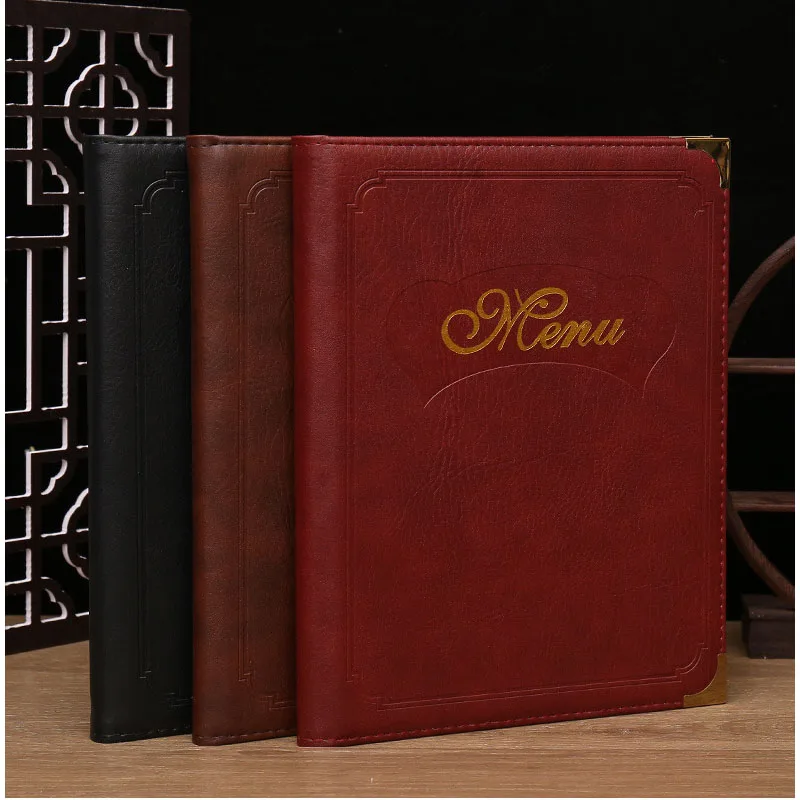 For A4 Papers PU Leather Folder With 7 Sheets Pockets