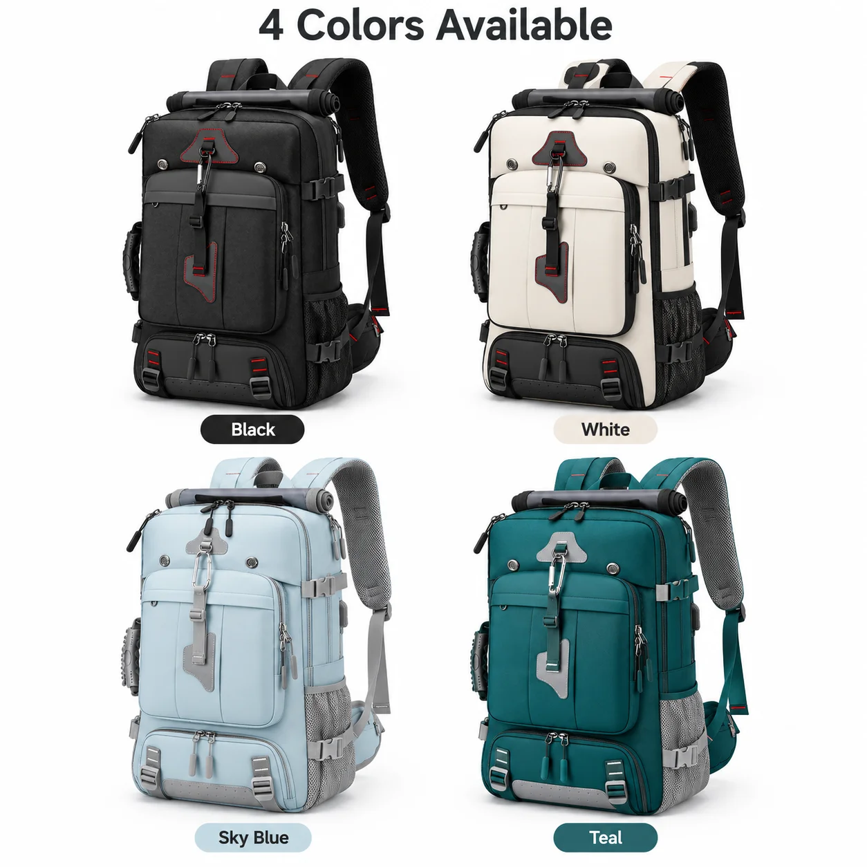 Mochila de gran capacidad, 80 litros, para hombre, con diseño expandible, ideal para viajes, senderismo y actividades al aire libre, como acampada. También se puede usar como bolso de mano o equipaje de cabina.