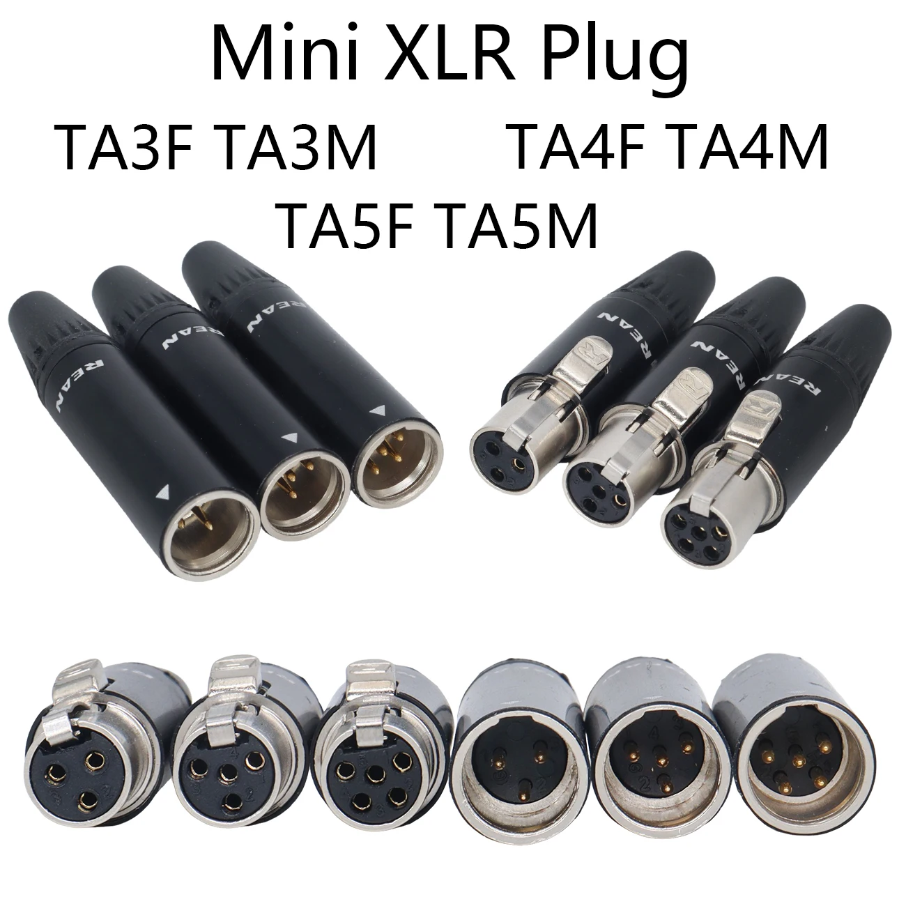 Mini XLR Connector 3 4 5Pin Professional Audio Male and Female Plug TA3F TA3M TA4F TA4M TA5F TA5M Microphone Mini Balance Cable
