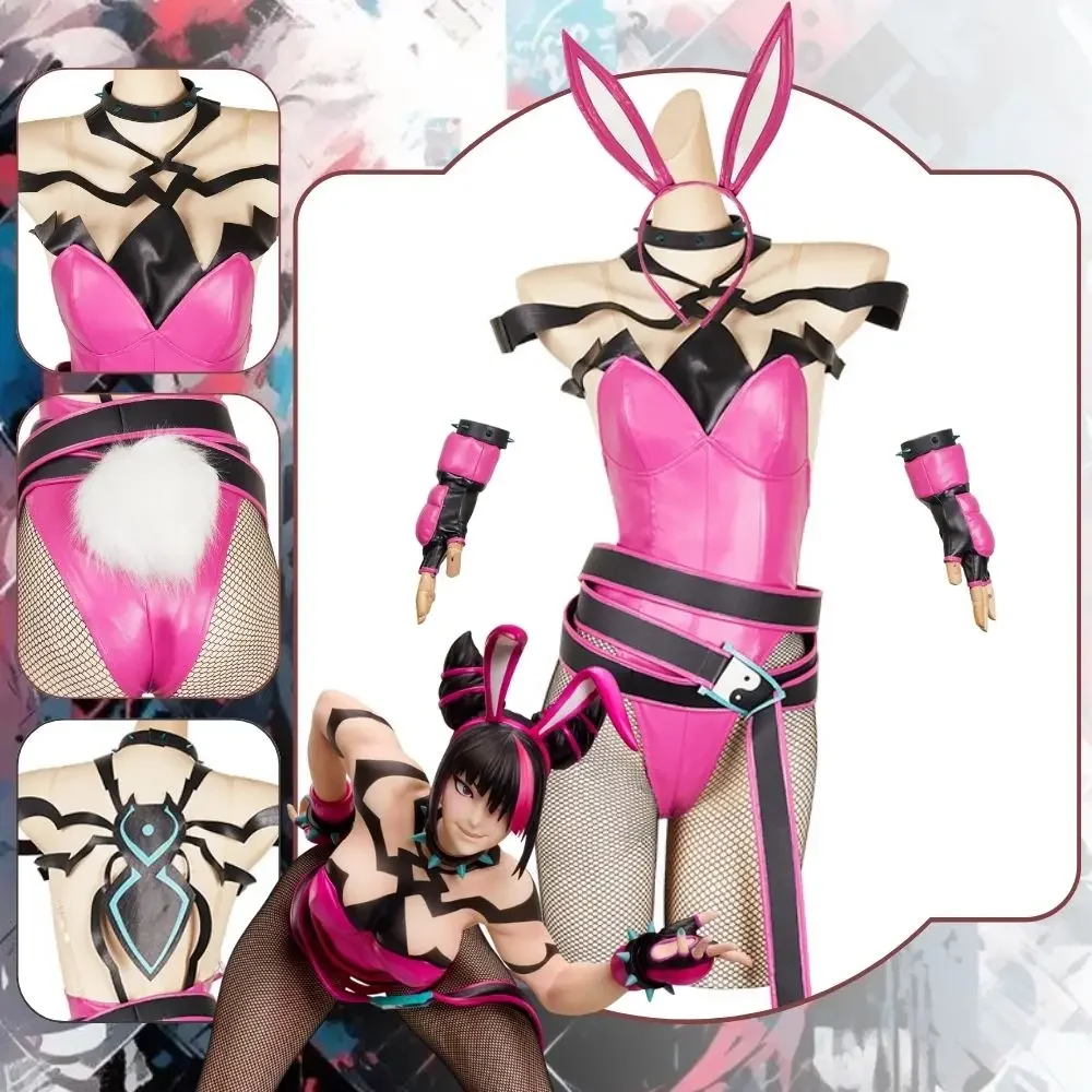

Street Game Fighter 6 Han Juri Cosplay Fantasy Bunny Girls Costume Disguise for Women Jumpsuit Outfits Halloween Suit 2025 Hot