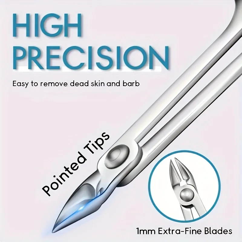 Tijeras para cutículas de precisión, 1/2/5 unidades, para eliminación de uñas y color rubio claro muerto, cuchillas afiladas de acero inoxidable de 5mm,
