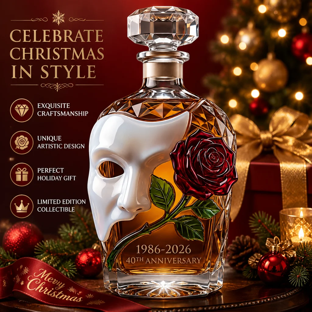 350ml Rose Mask Glass Liquor Decanter, Sealed Wine Bottle, Creative Bar Decor Gift for Halloween Party
