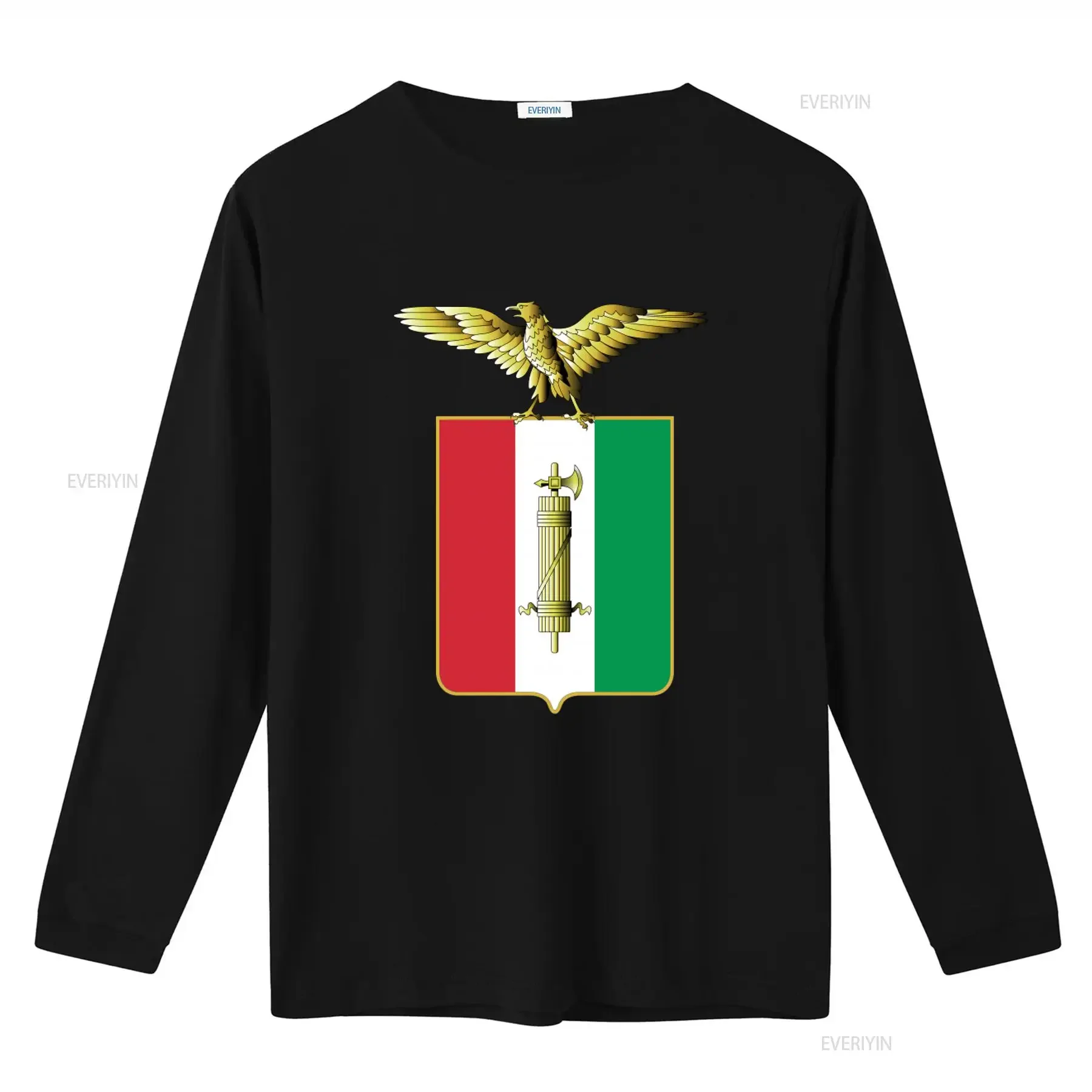 WW2 Repubblica Sociale Italiana Italy Flag Coat of Arms Badge Print T Shirt vintage Washed Slightly Soft homme designer clothes
