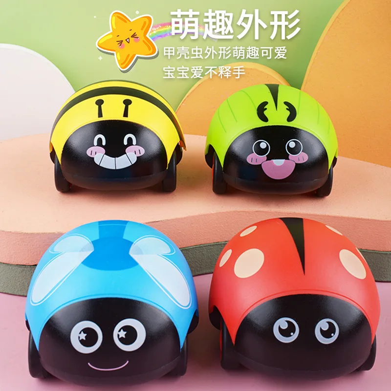 New Simulation Cute Seven Stars Ladybug Toy Car Baby Cartoon Insect Bee Ladybug Inertia Car Children's Pull Back Car Toy Gifts