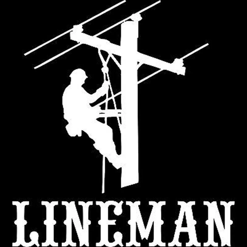 Hot Creative LINEMAN Electrician Power Worker Windshield Bumper Motorcycle Helmet Decal KK Vinyl Cover Scratches Auto Decoration