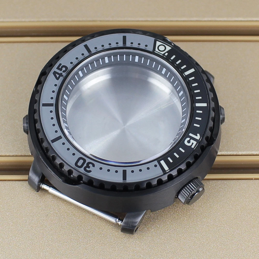 NH35 43 مللي متر حافظة ساعة عالية الجودة C3 مضيئة ل Mod Tuna المعلبة NH35 NH34 NH36 NH38 حركات الياقوت الكريستال 200 متر مقاوم للماء #4