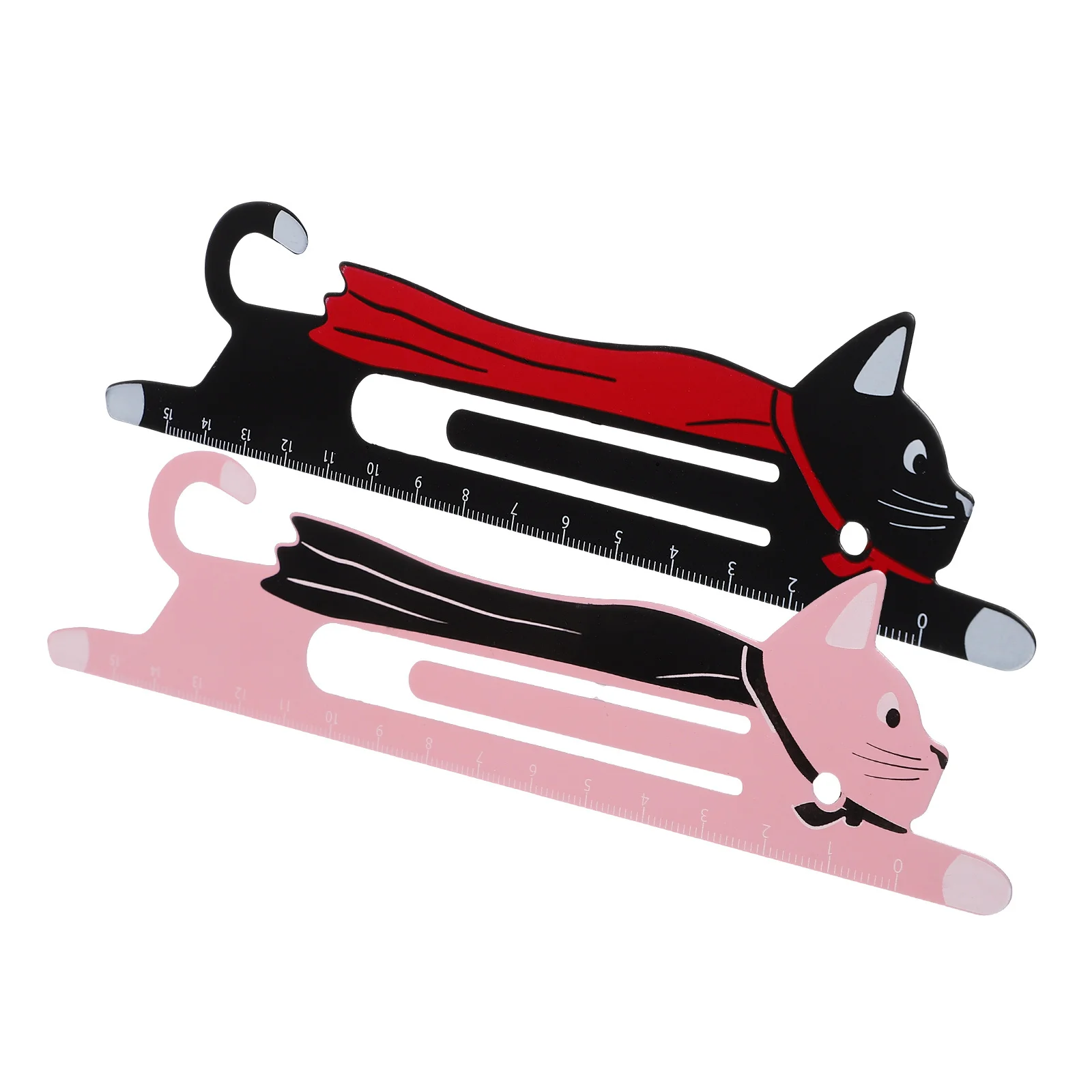 

2Pcs Metal Bookmark Cartoon Design Students Reading Bookmarks Creative Ruler Scale Cute Book Marks for Book Lover