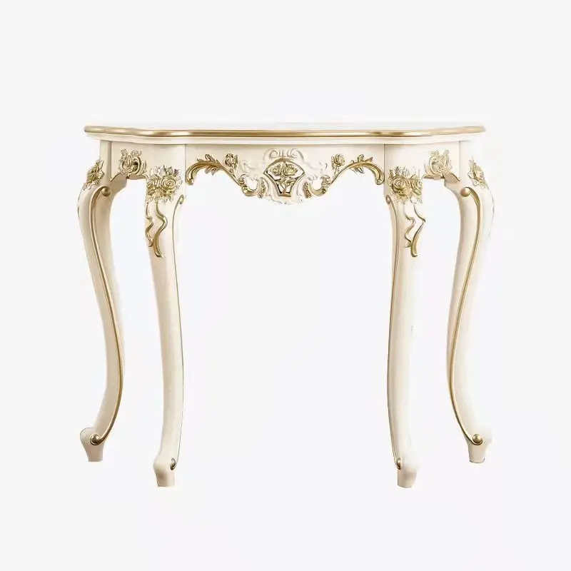 

European-style entrance cabinet, table decoration table against the wall corridor, shelf, light luxury style enters the door