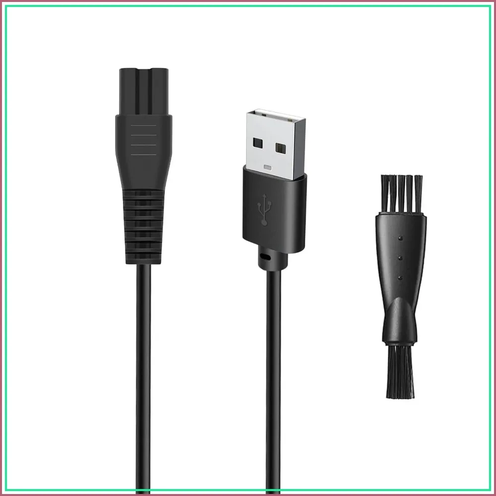 

5V USB Charger Cable for Head Shaver, 3.3ft Power Cord with Cleaning Brush