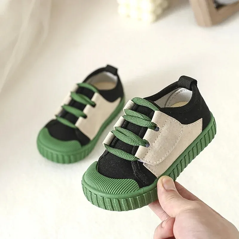 Girls Versatile Casual Sneakers Boys Fashion Toddler Canvas Shoes Kindergarten Children\'s Board Shoes 2024 Spring Summer Korean