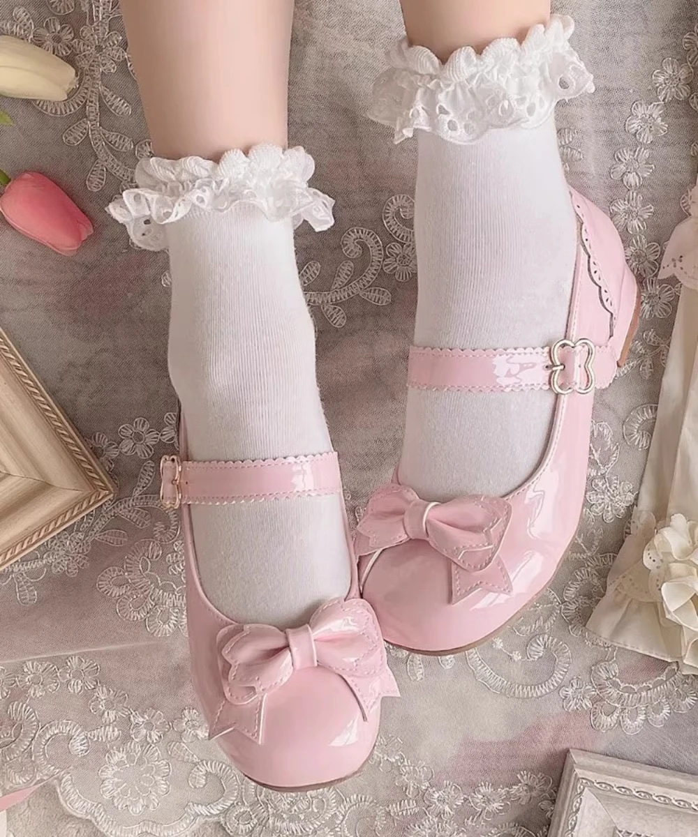 

Женская обувь на плоской подошве Kawaii Lolita на платформе, милые женские туфли Мэри Джейн с круглой головкой, повседневные милые туфли-лодочки на высоком каблуке, оригинальные