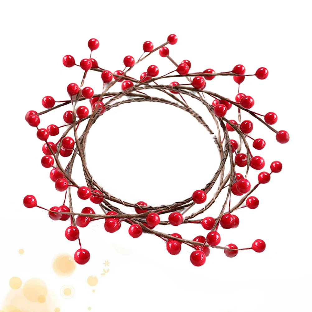 

2Pcs Simulated Berry Wreath Decoration Artificial Berries Garland for Party Home Wedding Festival Natural Look Red