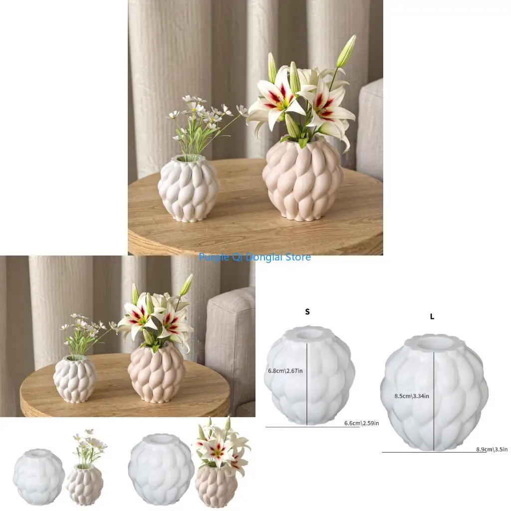 L21E Modern Silicone Vase Crafting Molds Rotating Raindrop Multipurpose Epoxy Moulds for Home Decorative Crafts