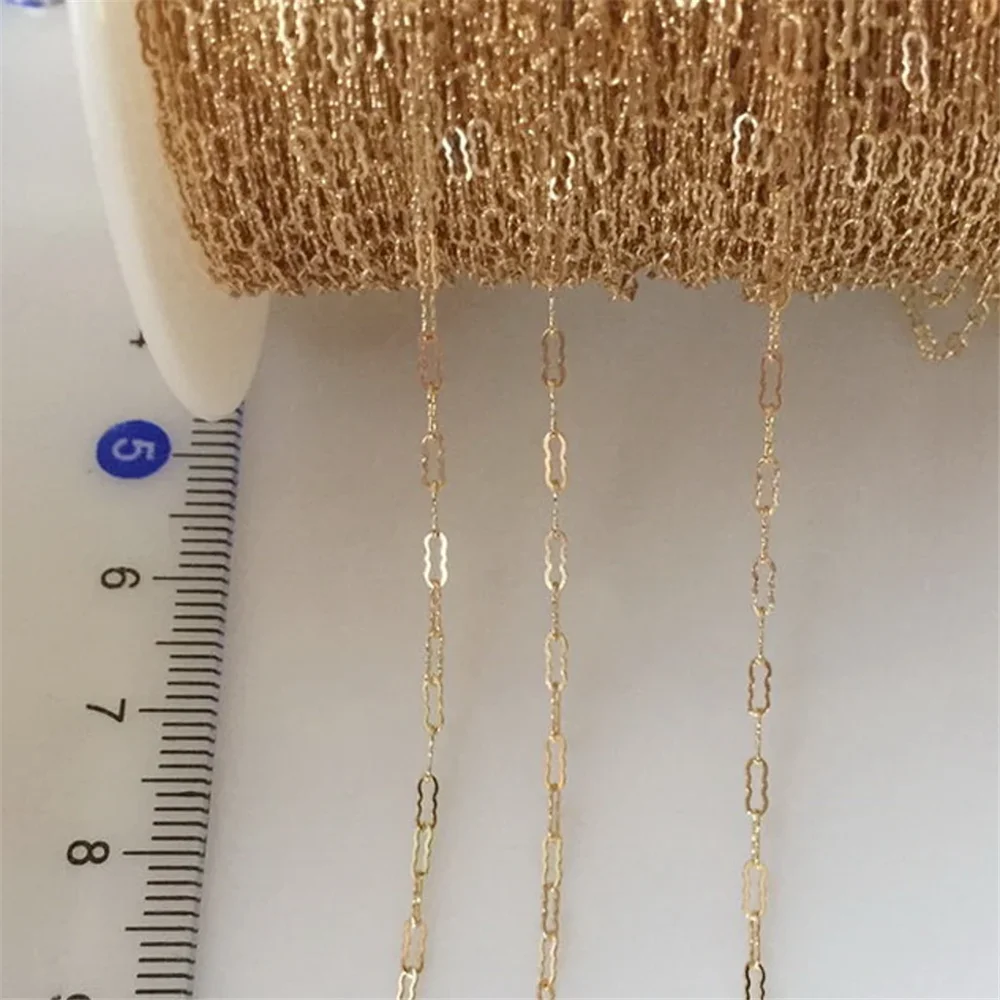 14K Gold Filled Bulk Unfinished Krinkle Chain for Necklace Bracelet Footage 3.28ft(approx 1m)