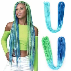 Dairess-extensiones de cabello sintético para mujeres negras, mechones de trenzas Zizi, trenzas de ganchillo, color azul y verde