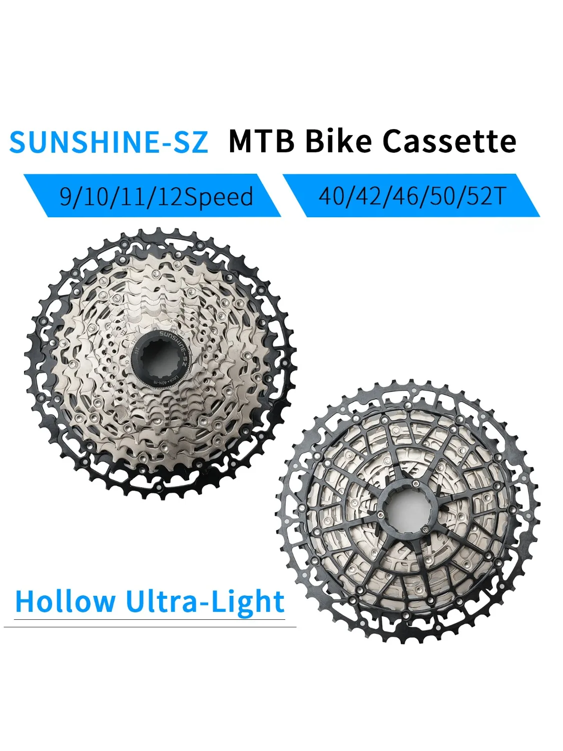 AliExpress RGO Sunshine-sz 9/10/11/12S 11T-40/42/46/50/52T Hollow Ultralight Mountain Bike Cassette for M4100/5100/6100 HG MTB Flywheel