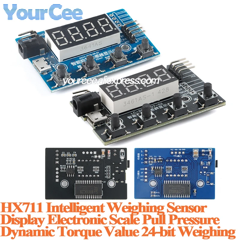 2 шт./1 шт. HX711 тензодатчик AD интеллектуальный модуль датчика давления веса дисплей 24-битный инструмент для взвешивания электронные весы 4P