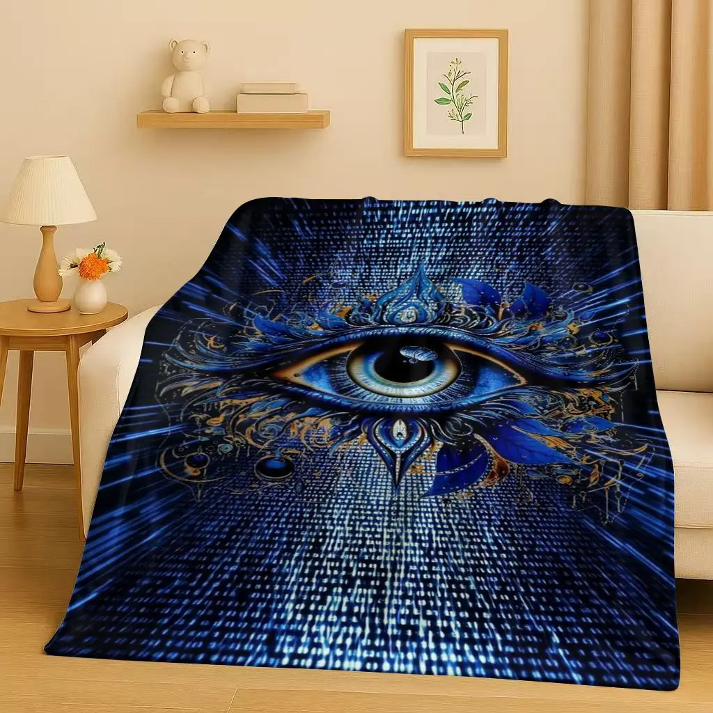 

Ancient Egypt Pictographic Eye of Horus Flannel Blanket,Ultra Soft Warm Plush Throw for Home Bedroom Bed Sofa Cover Office Gift