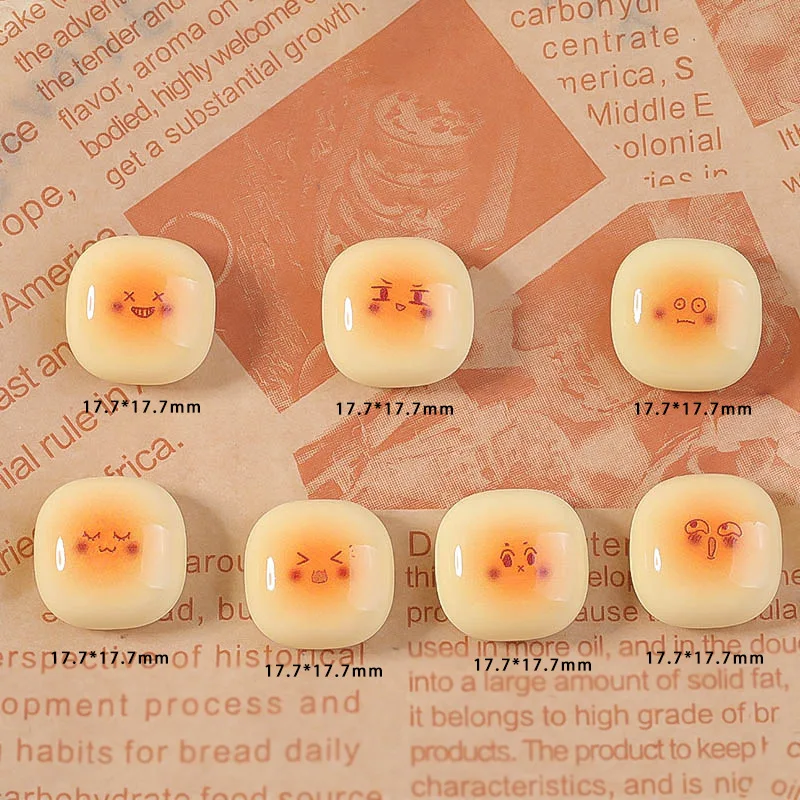 10pcs Kawaii Cartoon Mini Bread Steamed Bun Resin Fake Food Simulation Cute Bread Charms DIY Phone Case Decoration Accessories