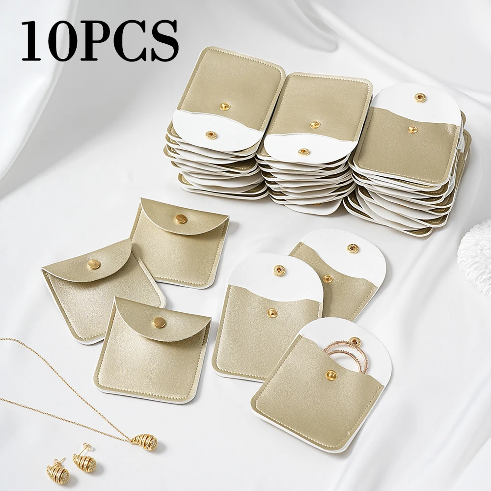 50/10/1pcs PU Leather Jewelry Packaging Pouches Wedding Party Christmas Candy Bag Earring Necklace Gift Bags Jewelry Organizer