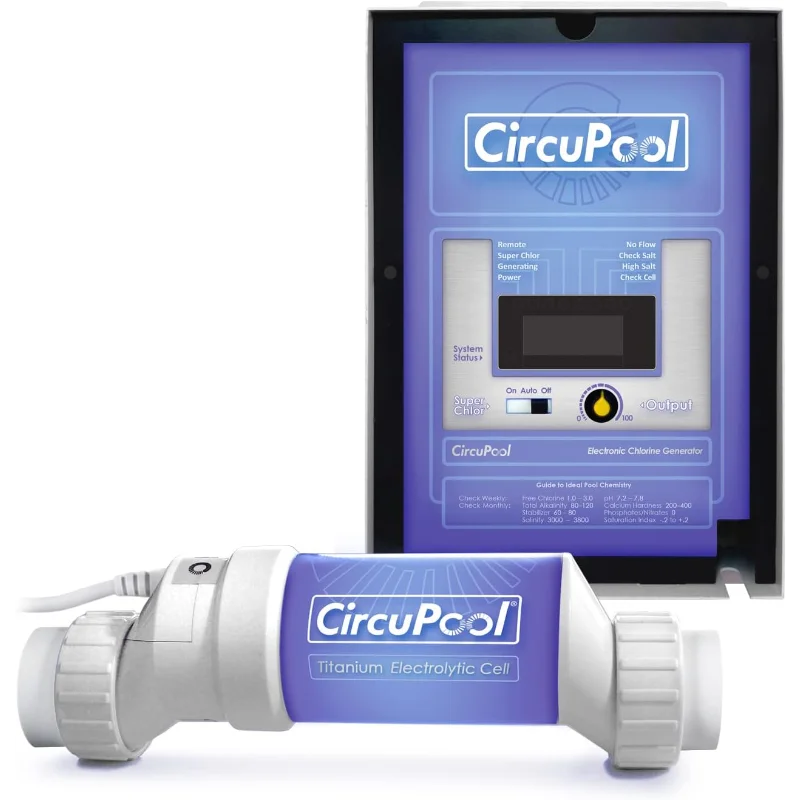 

CircuPool® Universal40 Saltwater Chlorinator - Complete System with 40k-Gallon Max Cell - Compatible with existing Systems,