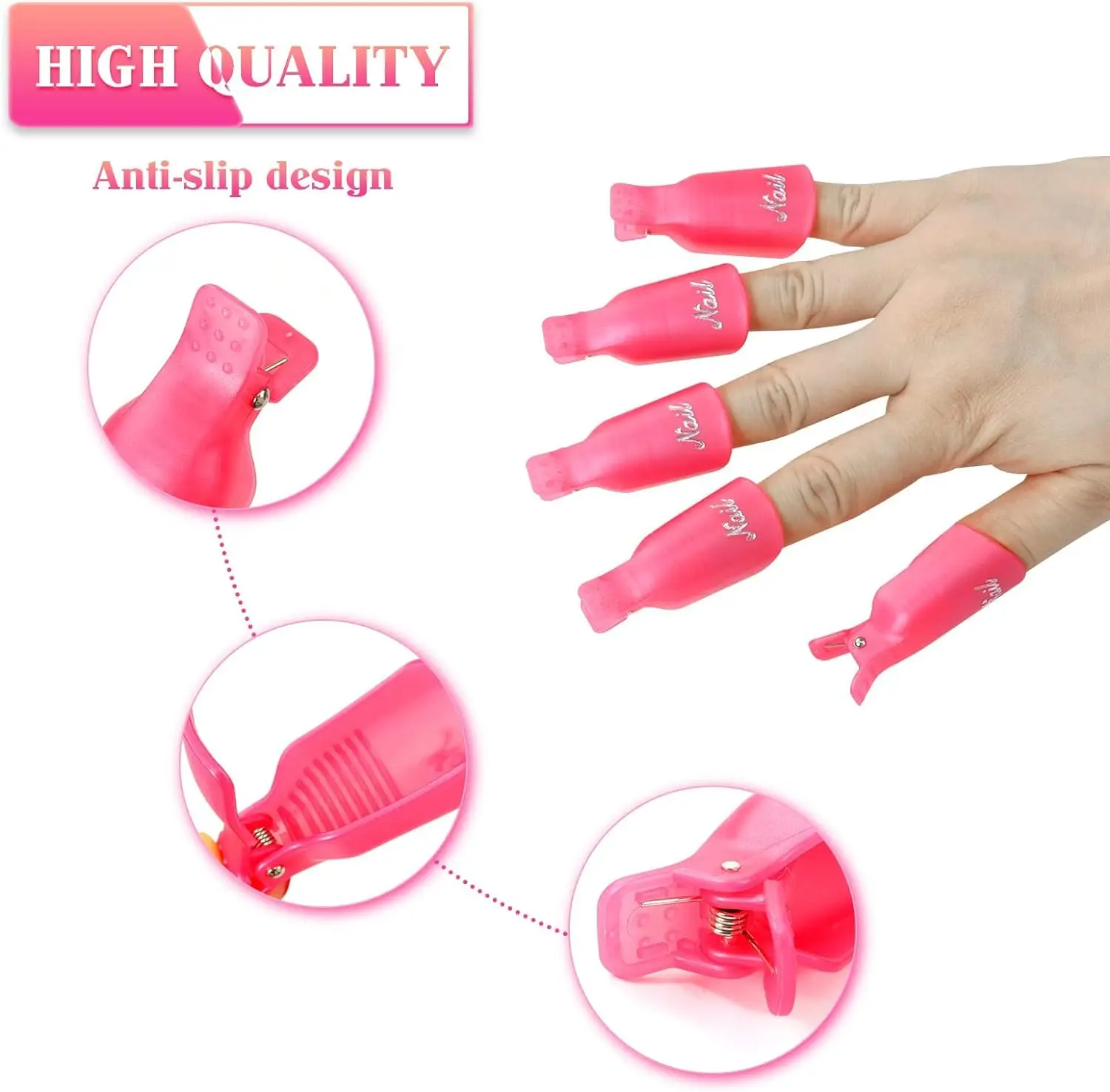 LULAA 10Pcs/16Pcs Plastic Acrylic Nail Art Soak Off Cap Clip UV Gel Polish Remover Wrap Tool Gel Nail Polish Remover Clips