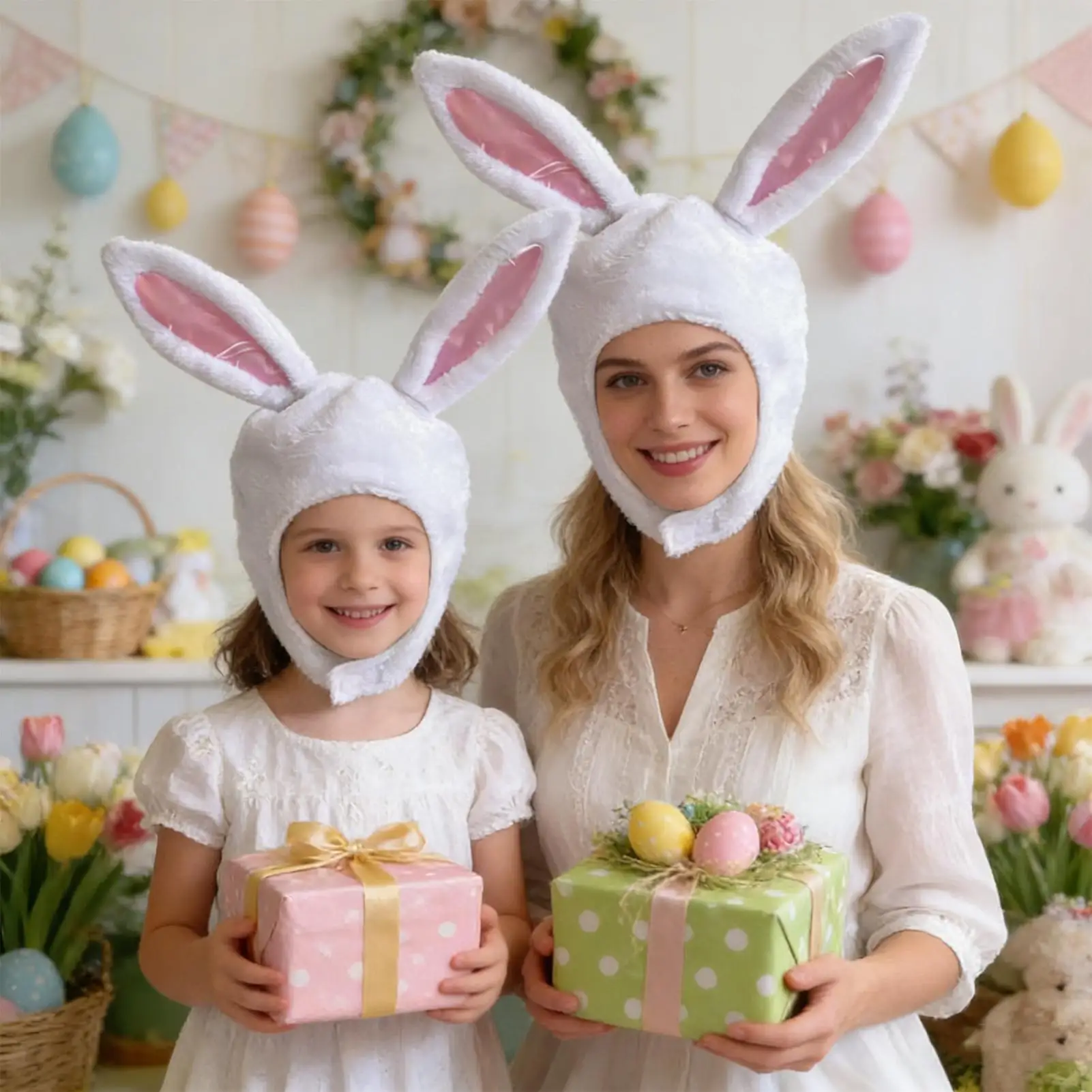 Funny Cute Bunny Rabbit Ear Hat Party Costume Accessory Women Girls Warm Caps Fancy Dress Headwear Photograph Prop
