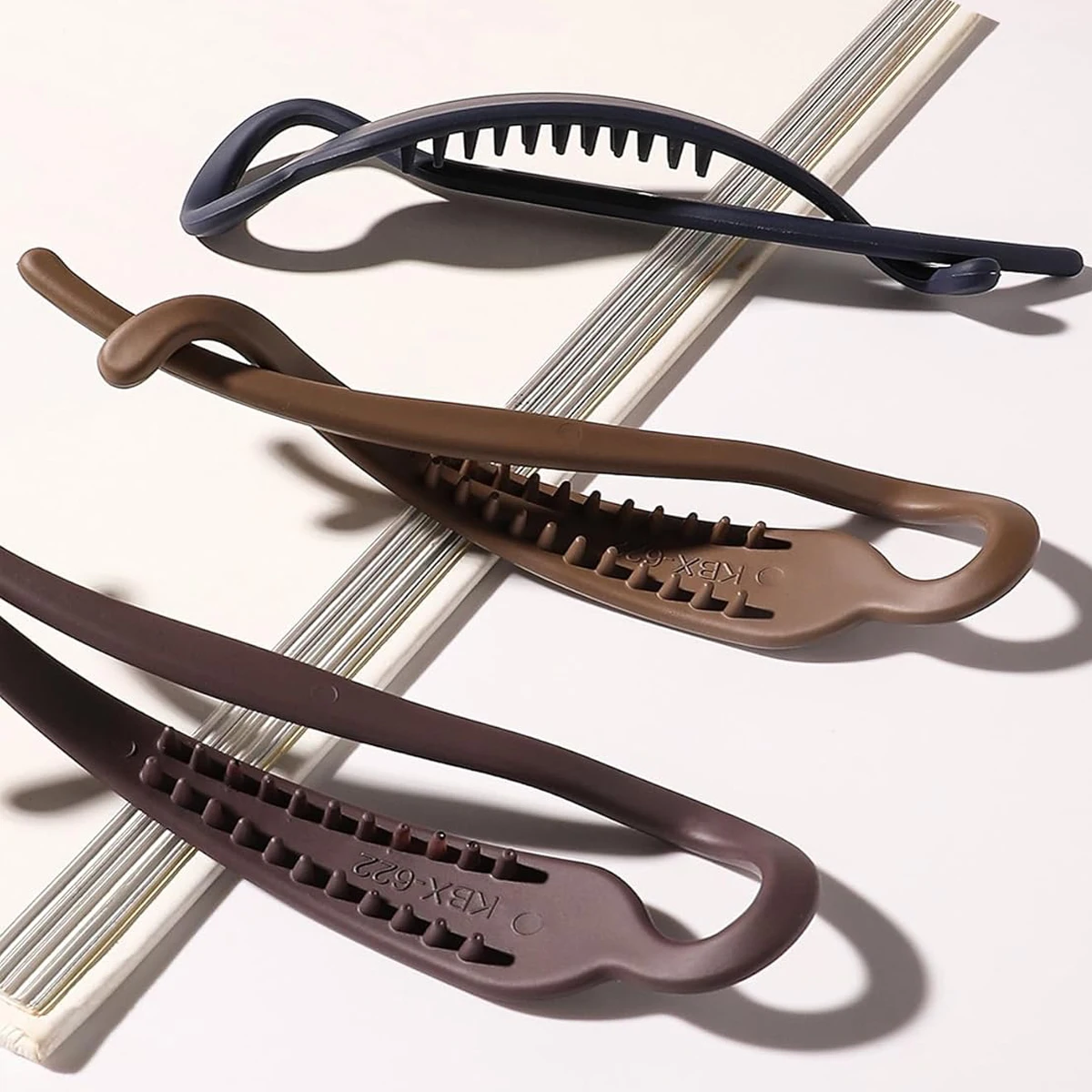 6 قطع من مشابك شعر الموز للنساء، مشابك فكية غير لامعة، إكسسوارات للشعر السميك والرفيع، عقد قوي