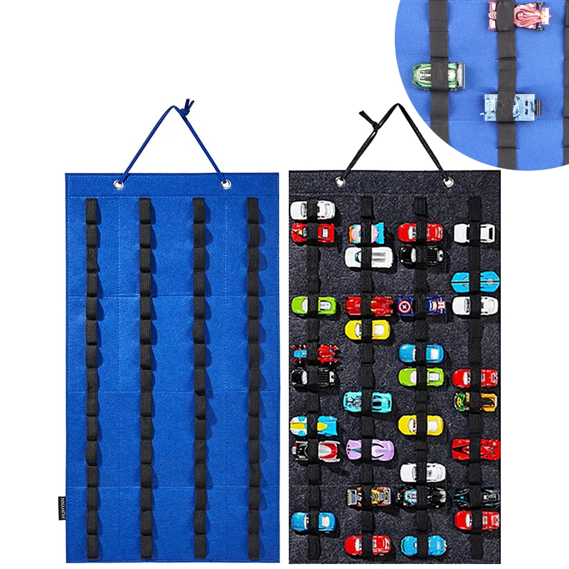 1PCS Hanging Organizer For Hot Wheels Wall Mount Display Case Large Capacity Storage Box Bags Hold Up 60 Toy Matchbox Kids Gift