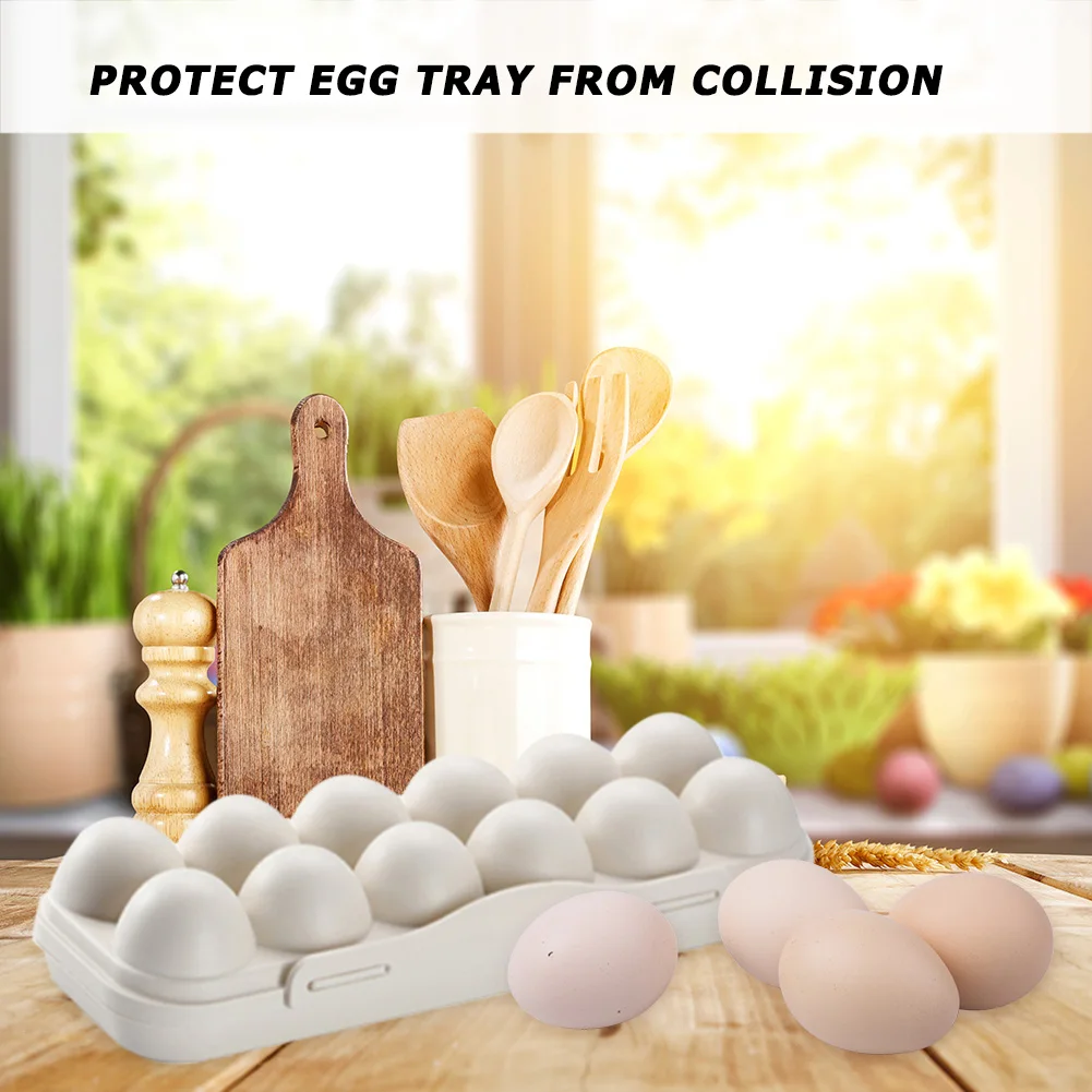 12 Grid Egg Holder Plastic Egg Protector Tray Portable Eggs Carrier Container Case for Refrigerator Camping Picnic Hiking Travel