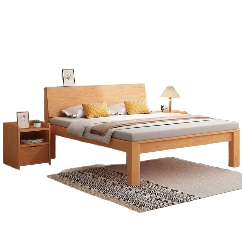 

Full solid wood bed master bedroom modern simple double height rental