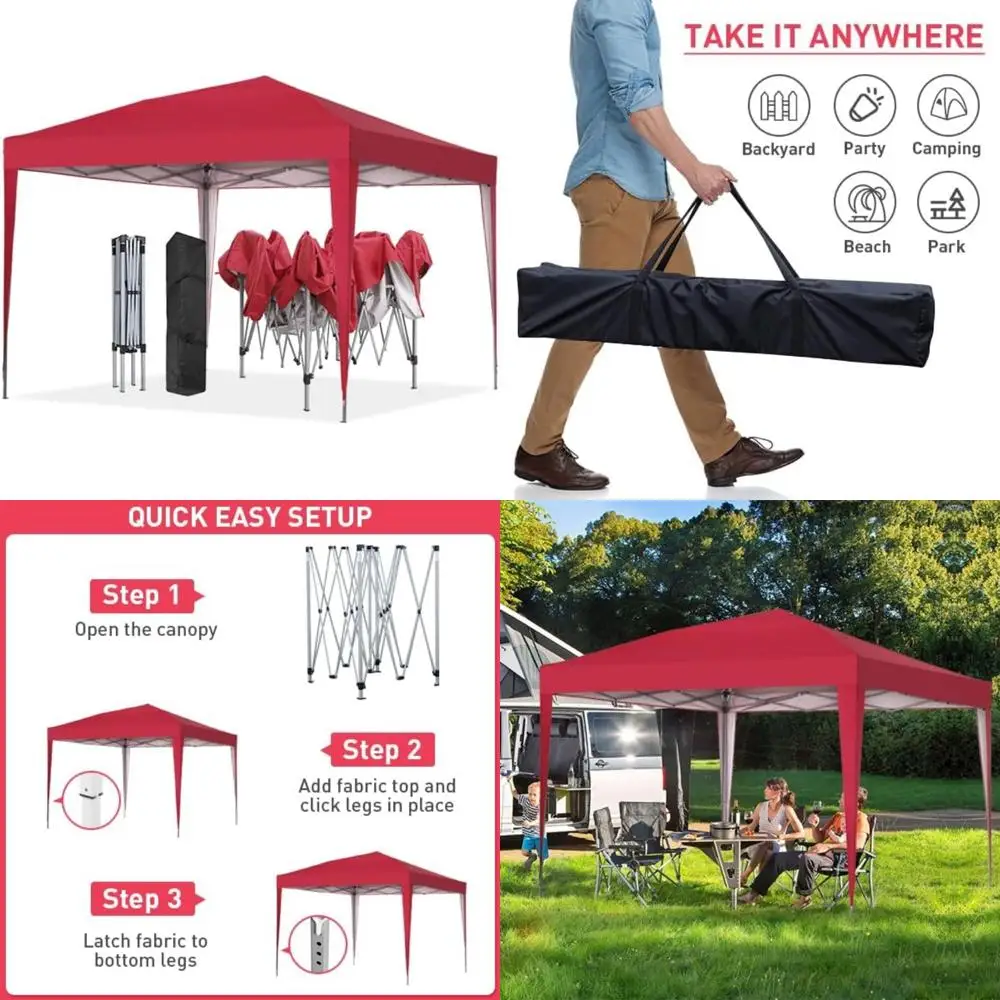 

Portable Outdoor Canopy Tent - 10x10 Instant Gazebos for Patio, Wedding, and Event Shelters