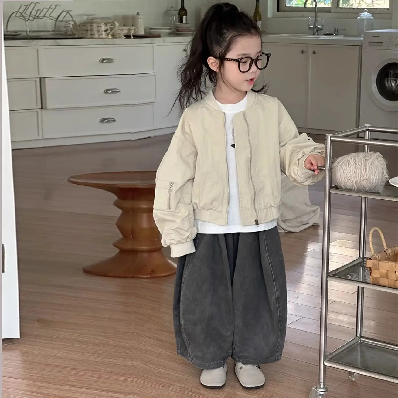 Children's pure cotton radish pants, boys' forest retro casual girls' 2025 Spring and Autumn Harun pants 4