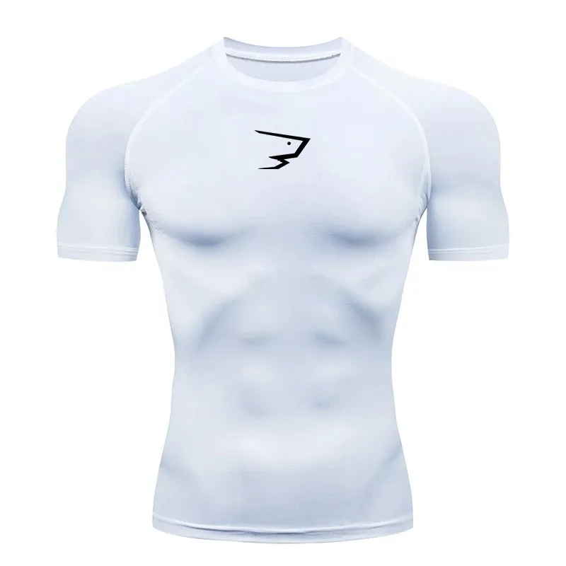 Men's Running Compression T-Shirt Short Sleeve Gym Fitness Sport Tee Male Jogging Athletic Shirt Top for Tracksuit
