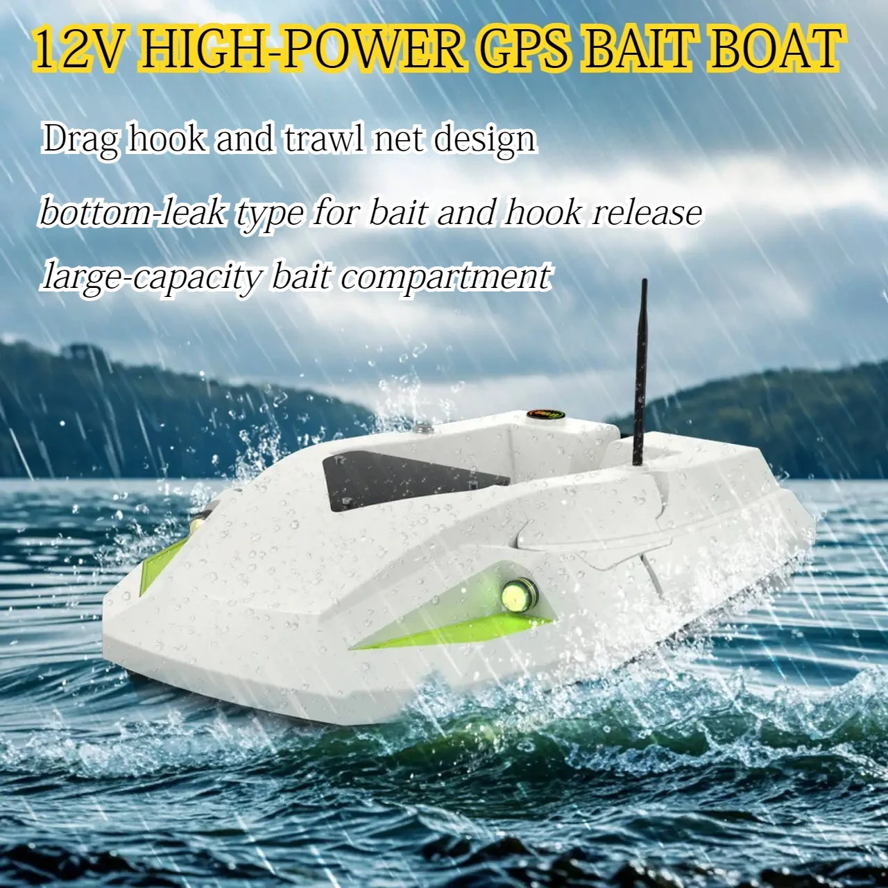 

2.4Ghz Remote GPS Auto Navigation RC Bait Boat 2kg with Waterproof Hull 500 Meter Control Range for Fishing Tools