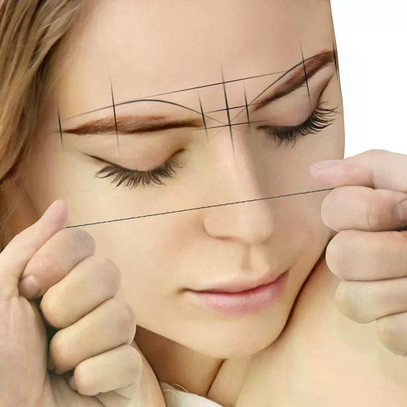 

30m Black/White Microblading Mapping String Pre-Inked Eyebrow Marker Thread Tattoo Brows Pre Inked PMU Mapping String