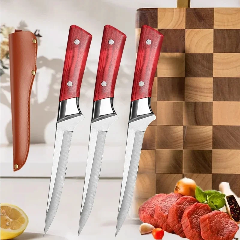 

Boning Knife Professional Meat Butcher Knives Stainless Steel Kitchen Meat Cleaver Fruit Paring Knife Handmade Forged Knives