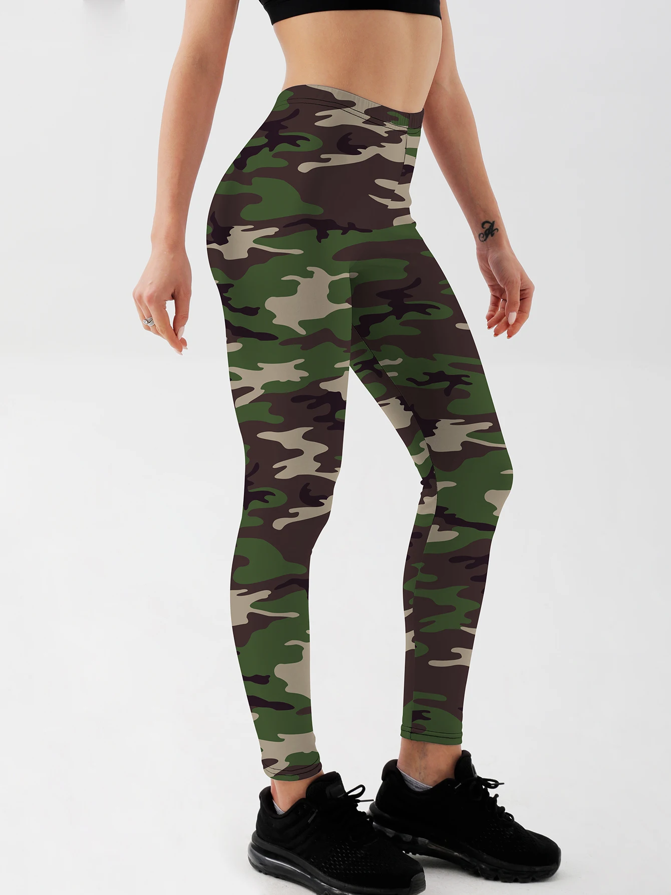 Mallas de camuflaje para mujer, Leggings de cintura alta para gimnasio, Push Up, Color Azul Marino