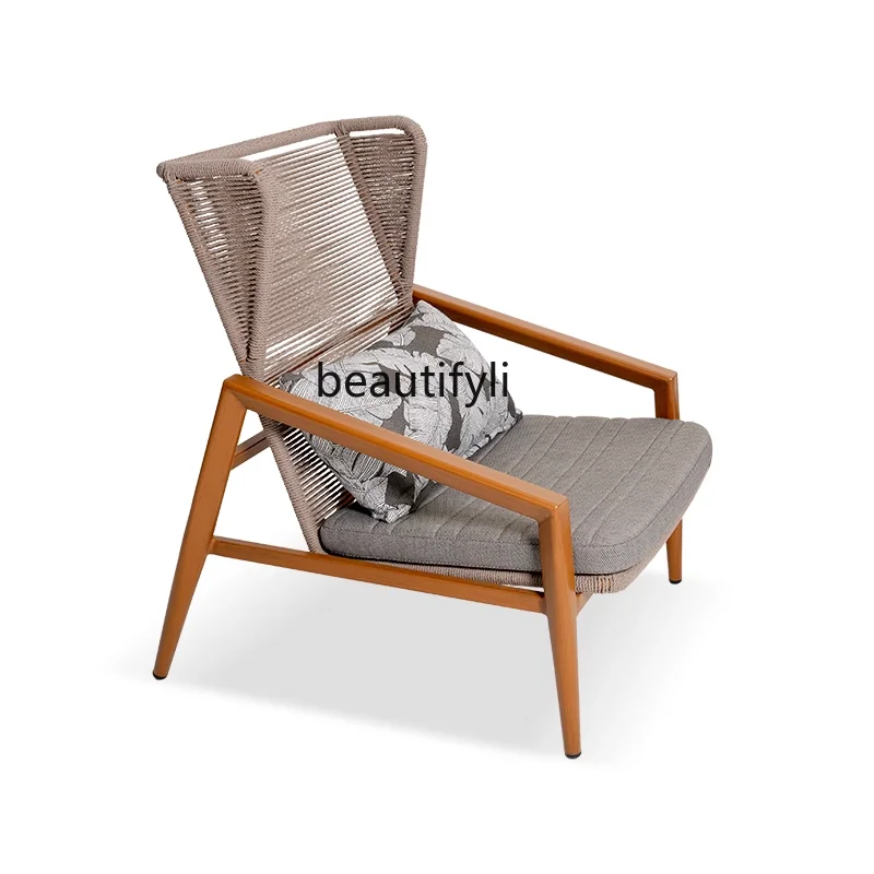 

Rattan Chair Balcony Leisure Living Room Rope Weaving Single Chair Single Sofa Chair